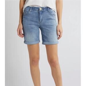 Wit & Wisdom Denim Cutoff Bermuda Shorts Light Blue Distressing Sz 2 Casual